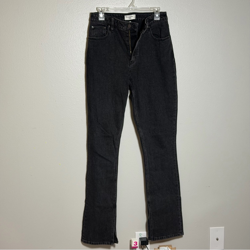 Abercrombie & Fitch Women's Black The Skinny High-Waisted Jeans‎ Flared size 4L